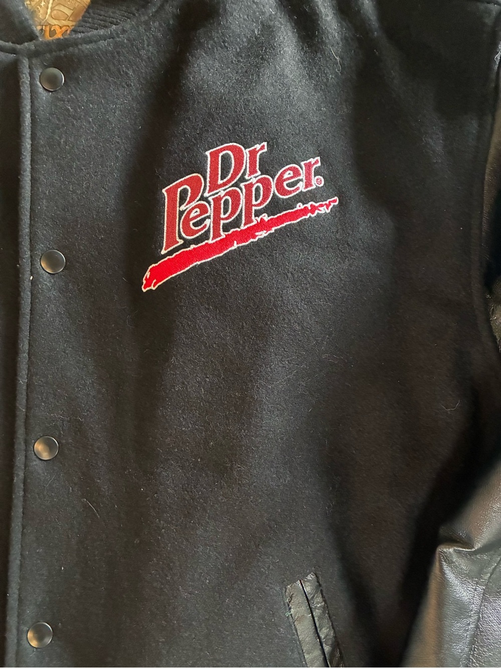 Vintage Dr Pepper ACC Football Varsity Jacket Saxon Leather L Bomber - Picture 4 of 6